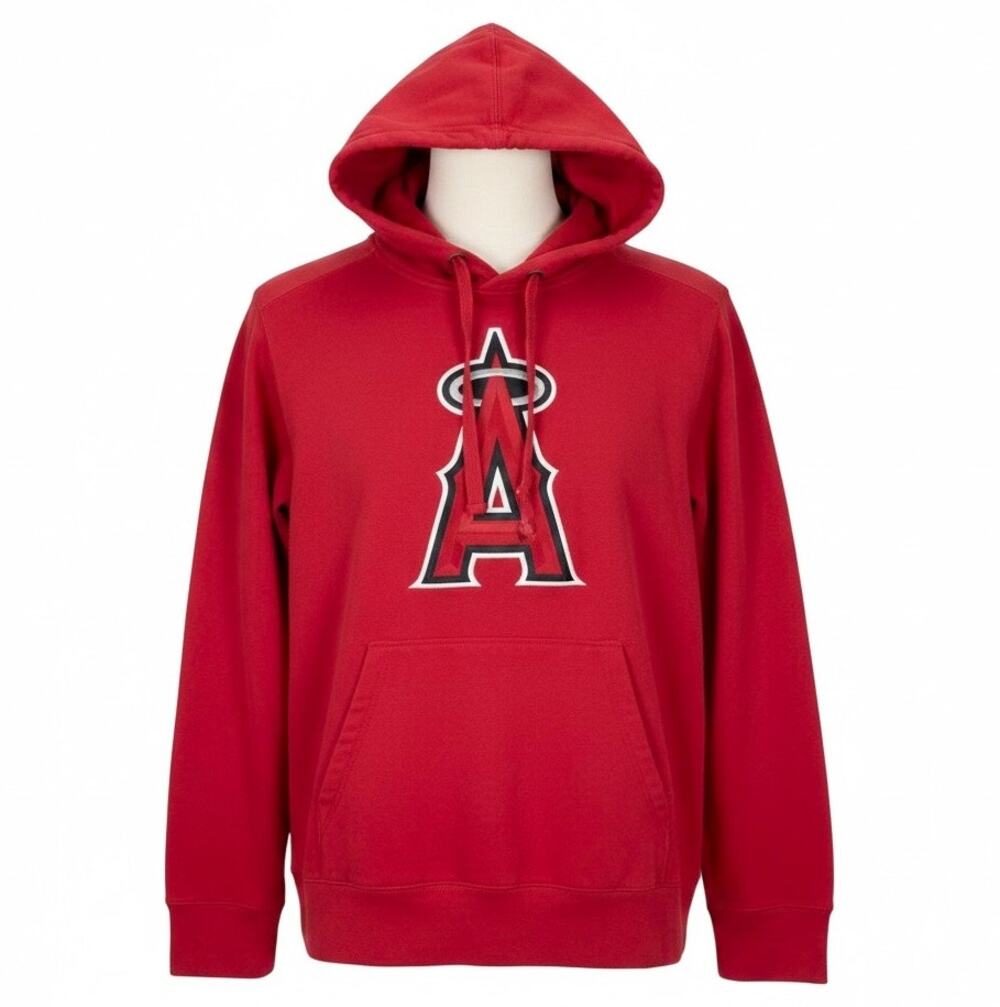 ANTIGUA Men's MLB LOS ANGELES ANGELS Victory Pullover HOODIE Red Size LARGE